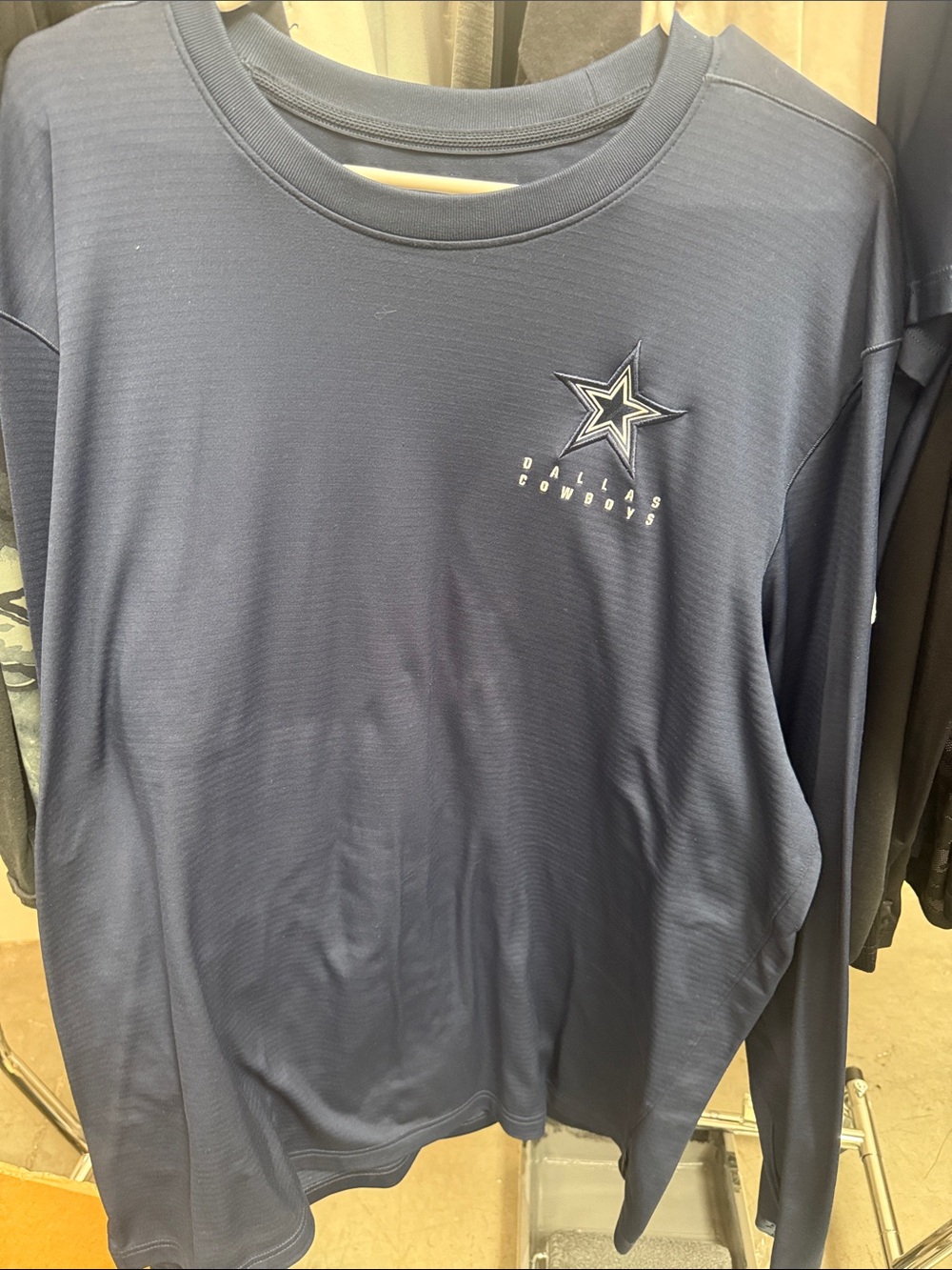 NFL Dallas Cowboys Navy Long-Sleeve Crew Performance Tee